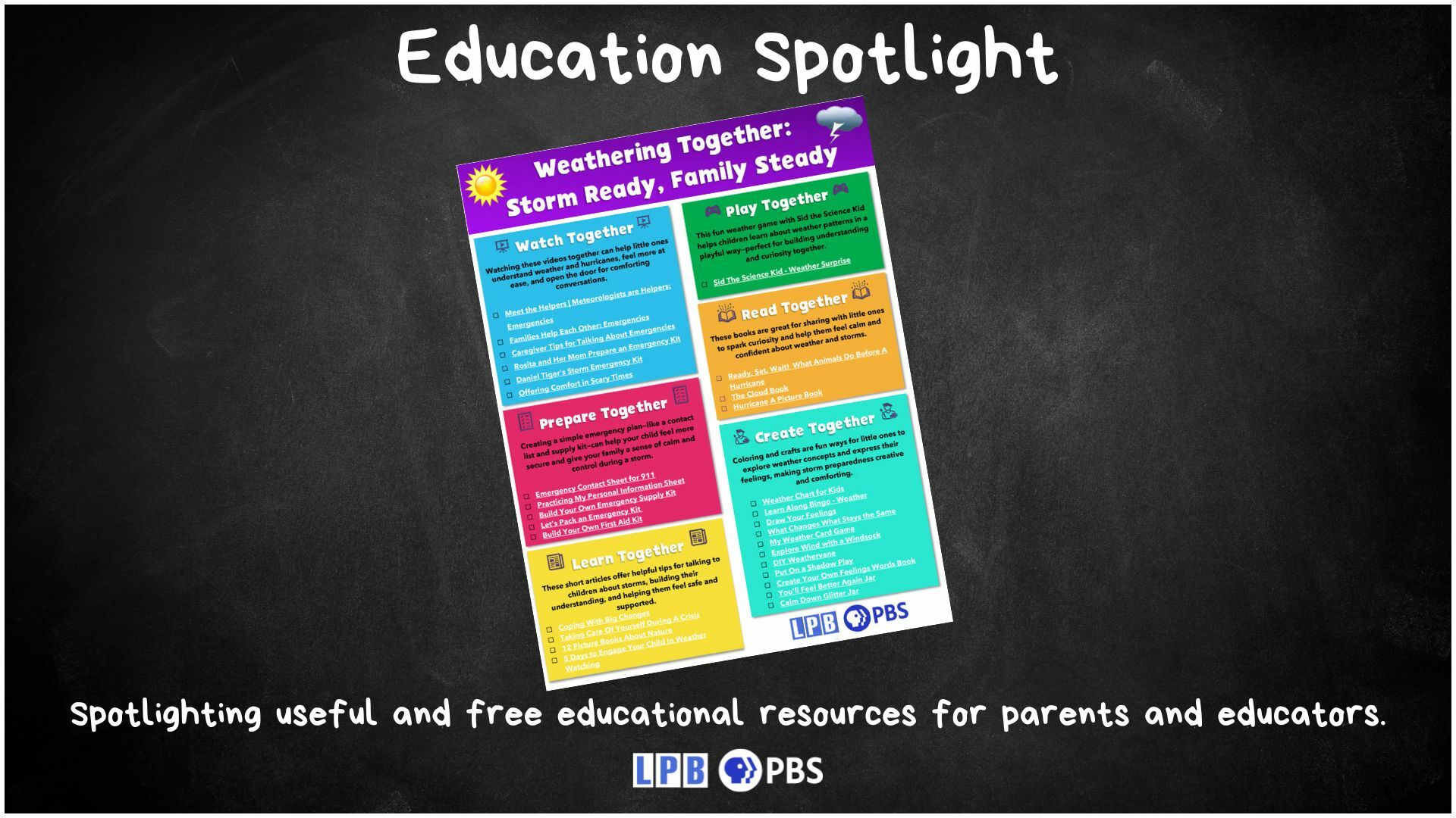 EDUCATION SPOTLIGHT: WEATHERING HURRICANE SEASON TOGETHER AS A FAMILY