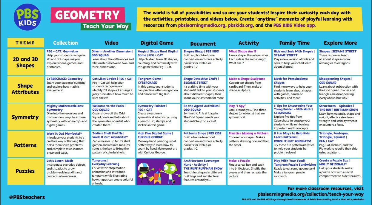 March Activities Calendar