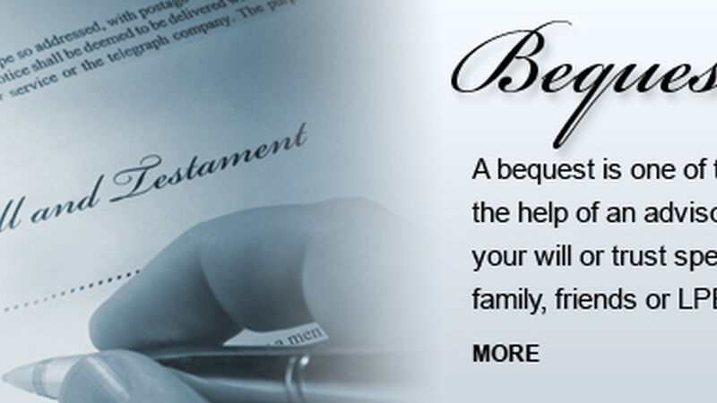 Image of bequest for planned giving